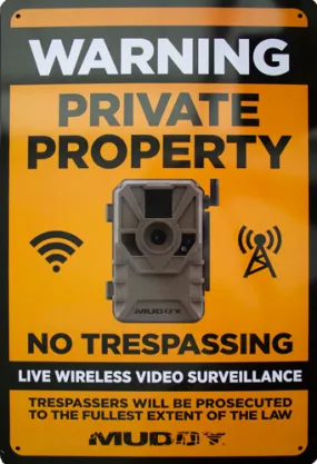 Muddy Live Wireless Video - Surveillance Sign 8"x12" 1ea
