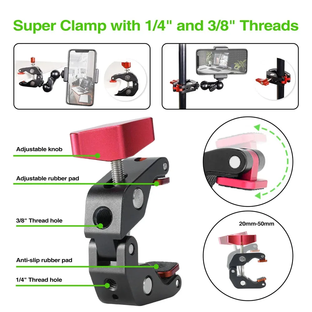 New 32inch VRIG Magic Arm Phone Stand for Mobile Phone Camera or Webcam for Vlogging, Recording, Photographers or Influencers