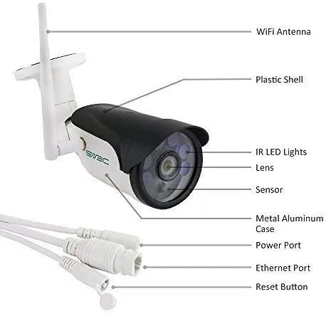 New SV3C HD 960P WiFi Wireless Security Camera Outdoor, Aluminum Metal Housing, Motion Detection Alarm/Recording, Support Max 64GB SD Card(Not Included), Home Security Surveillance IP Camera