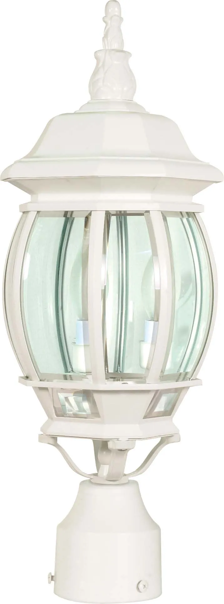 Nuvo Central Park 3-Light 21" Post Lantern w/ Clear Glass in White Finish