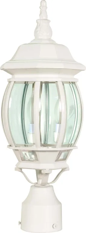 Nuvo Central Park 3-Light 21" Post Lantern w/ Clear Glass in White Finish