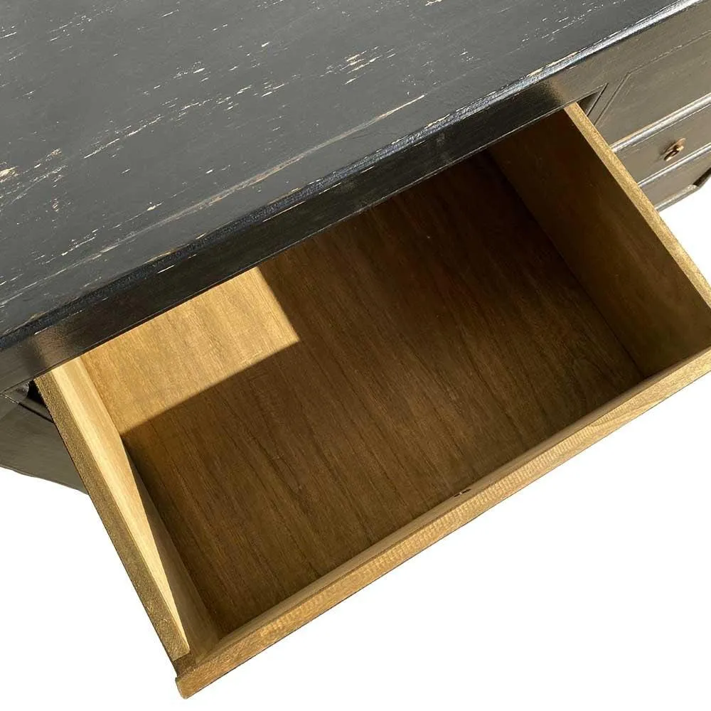 Pistoria Black Rustic Timber Chest of Drawers