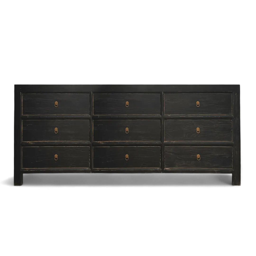 Pistoria Black Rustic Timber Chest of Drawers