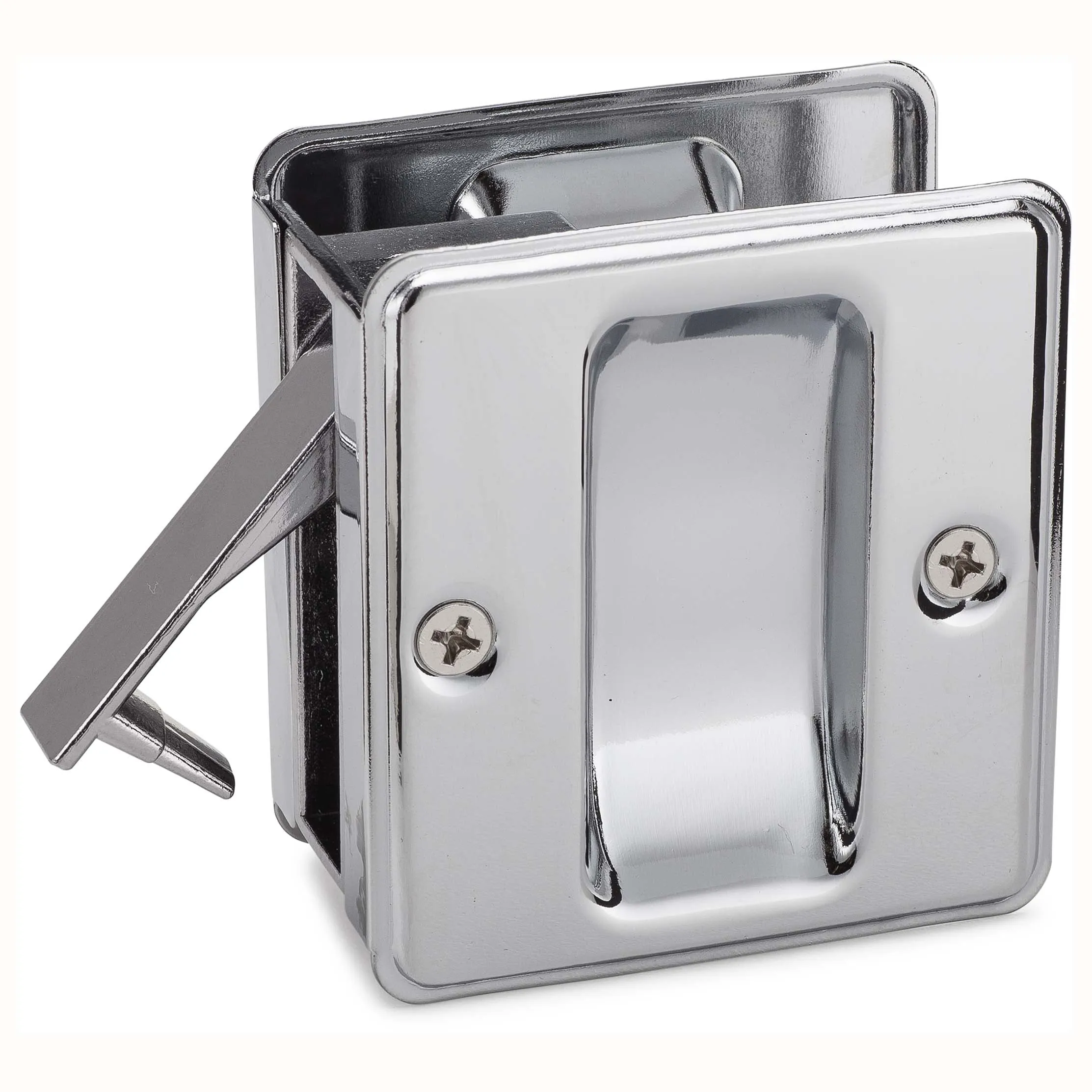 Pocket Door Lock, Passage, 2 1/2 In. X 2 3/4 In.