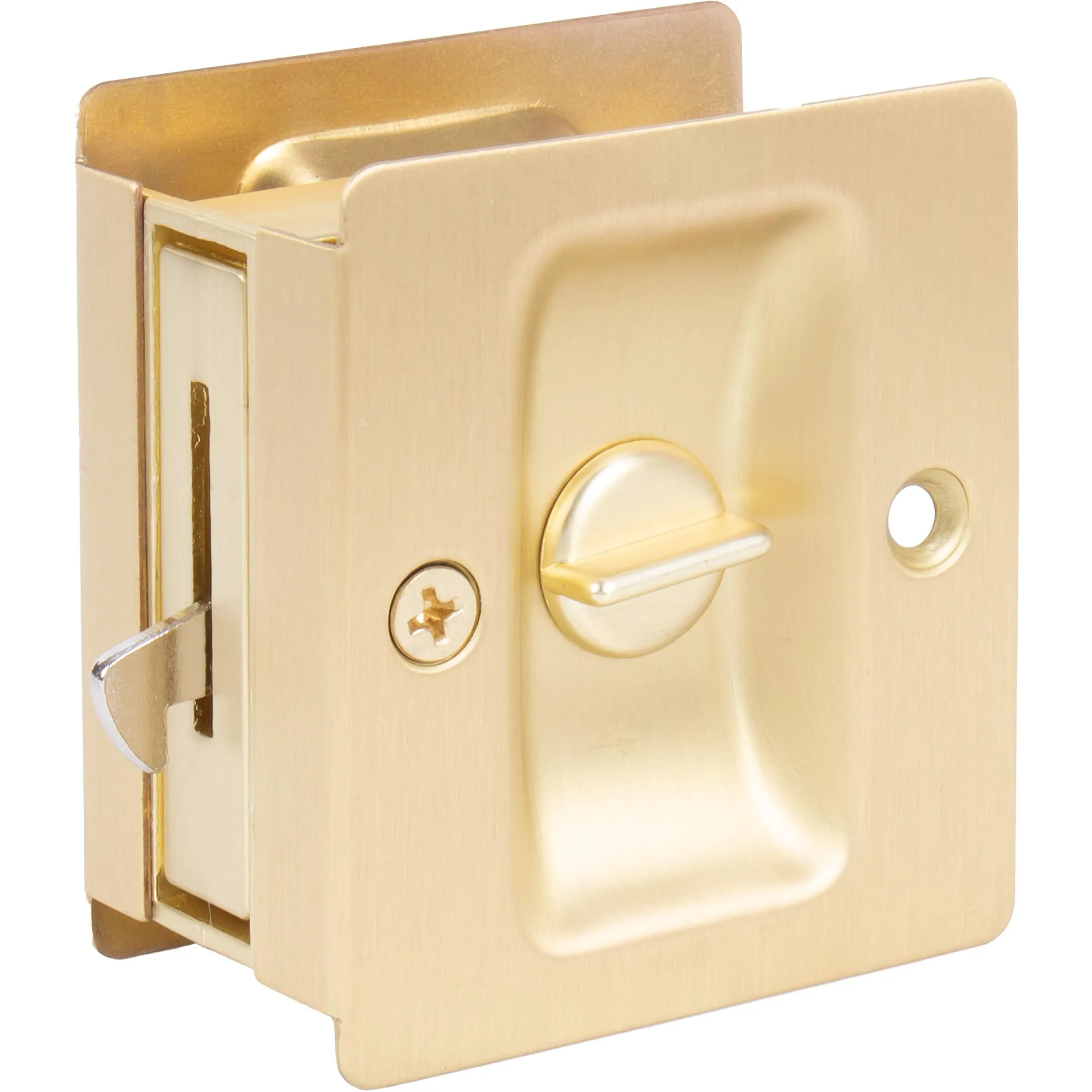 Premium Square Pocket Door Lock, Privacy/Bed/Bath Latch