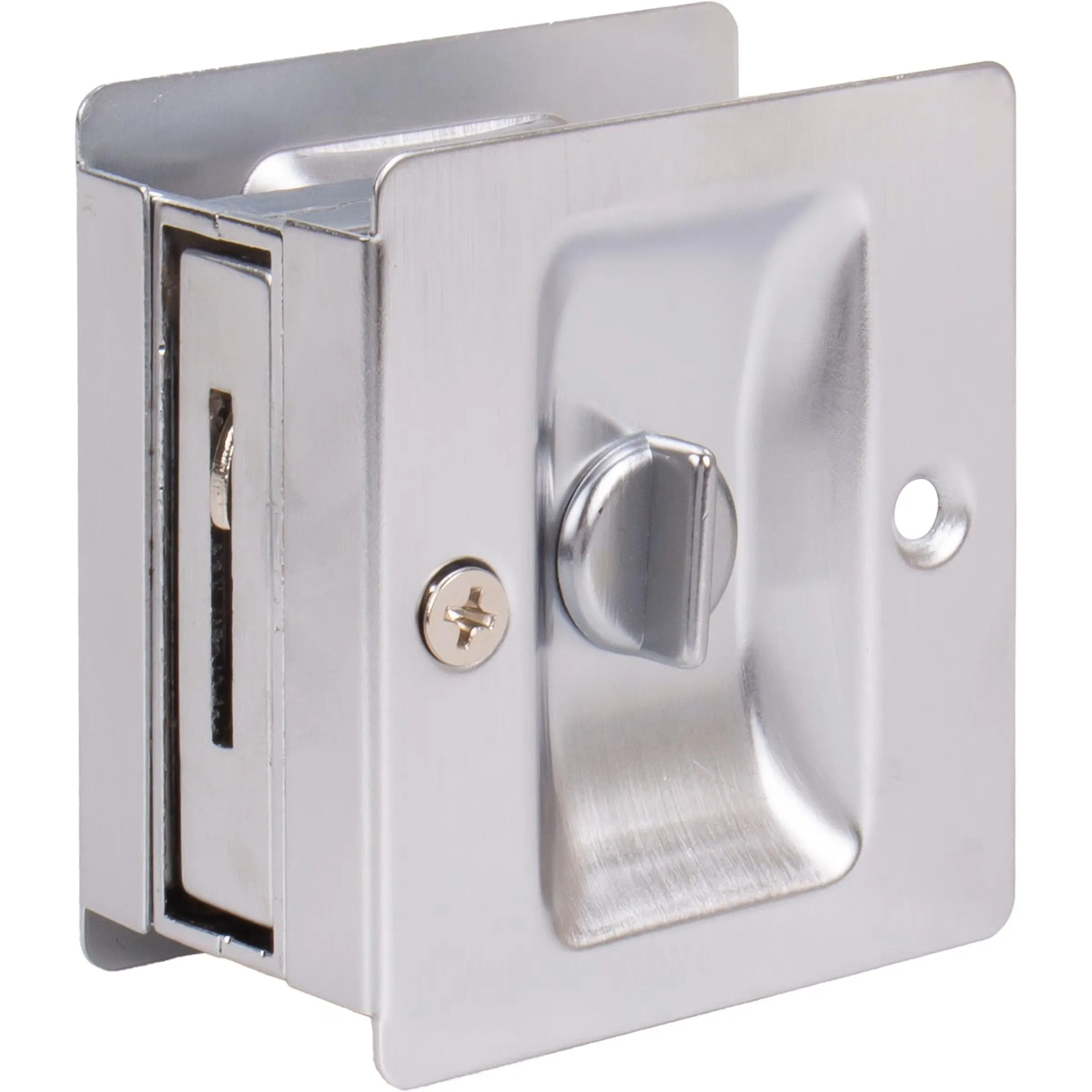 Premium Square Pocket Door Lock, Privacy/Bed/Bath Latch