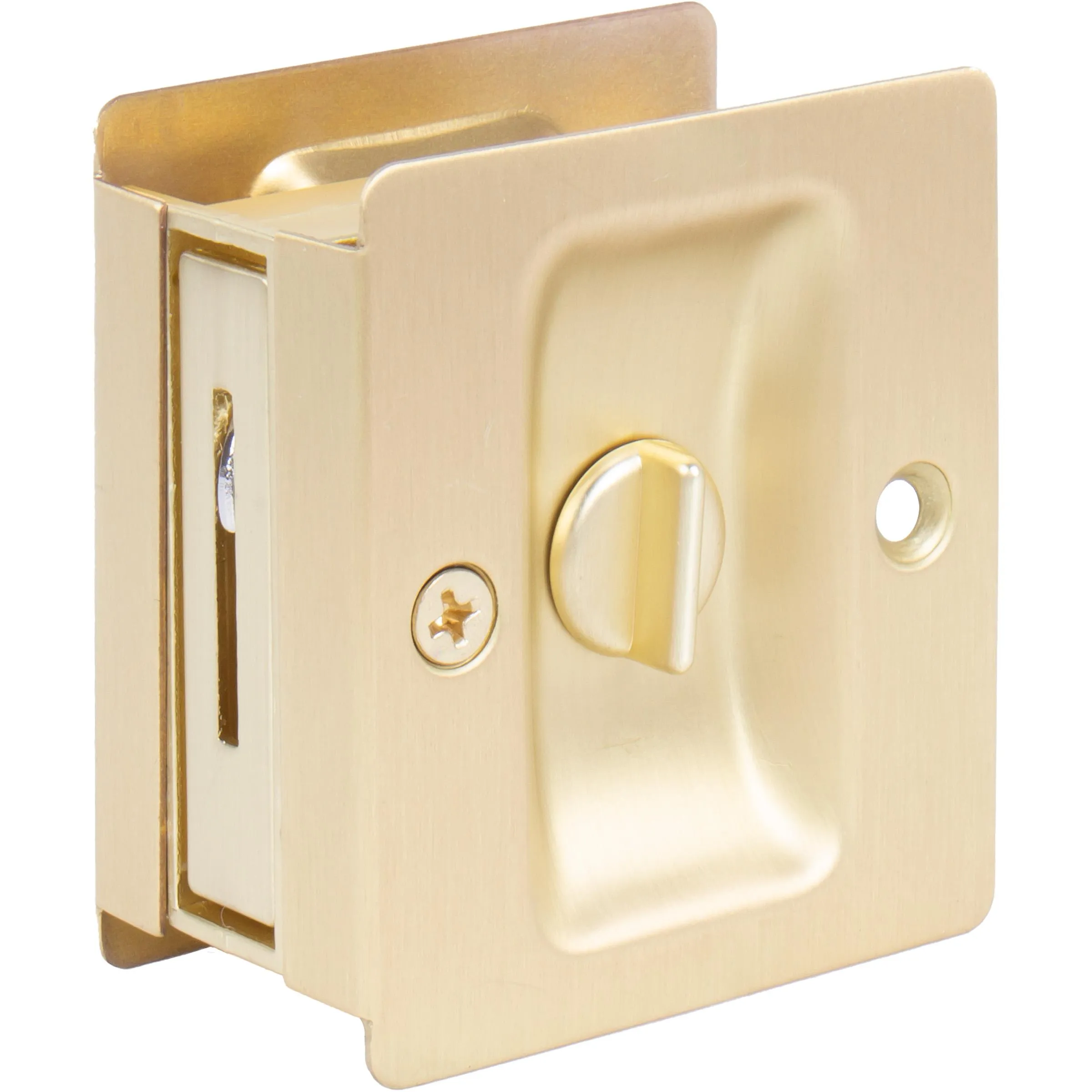 Premium Square Pocket Door Lock, Privacy/Bed/Bath Latch