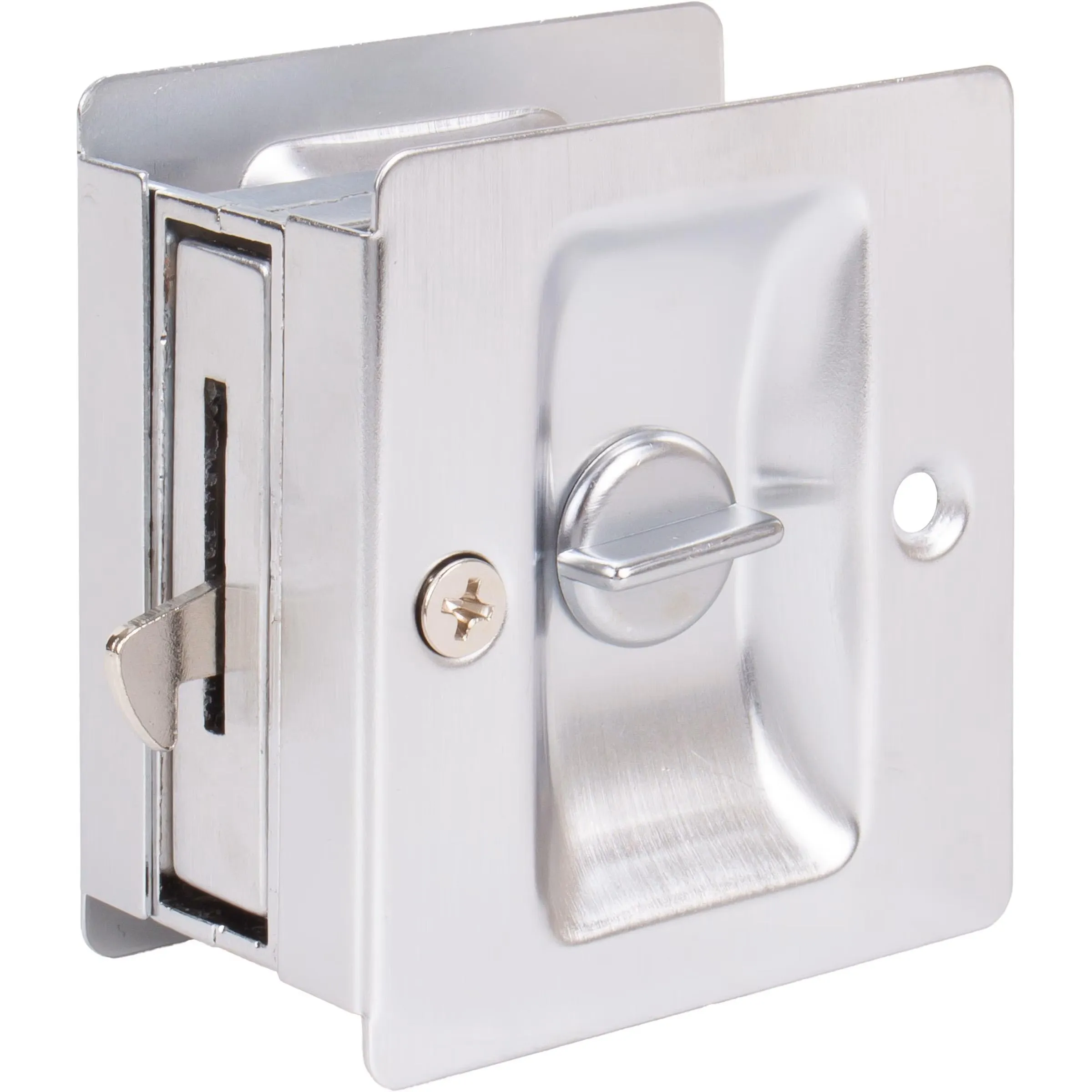 Premium Square Pocket Door Lock, Privacy/Bed/Bath Latch