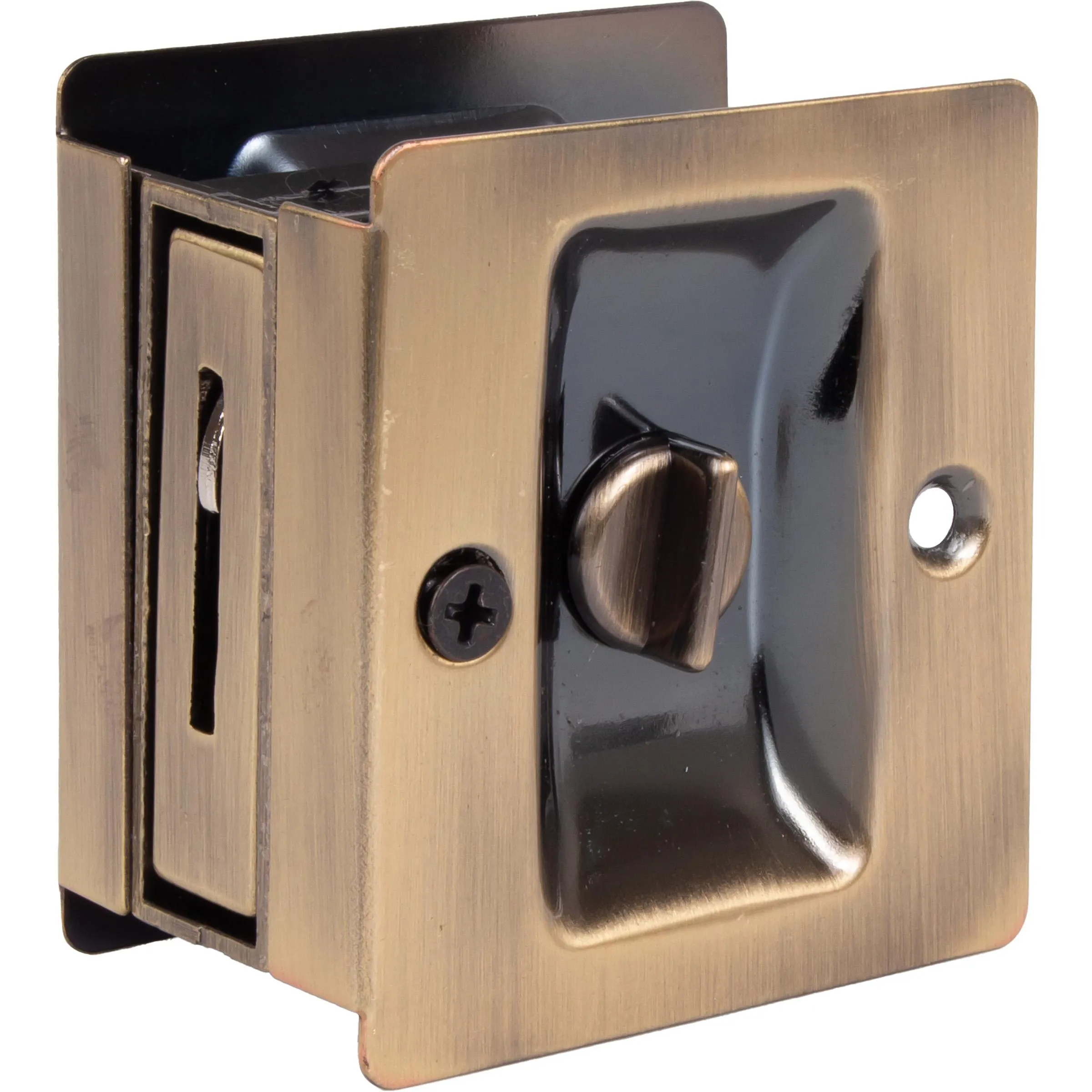 Premium Square Pocket Door Lock, Privacy/Bed/Bath Latch