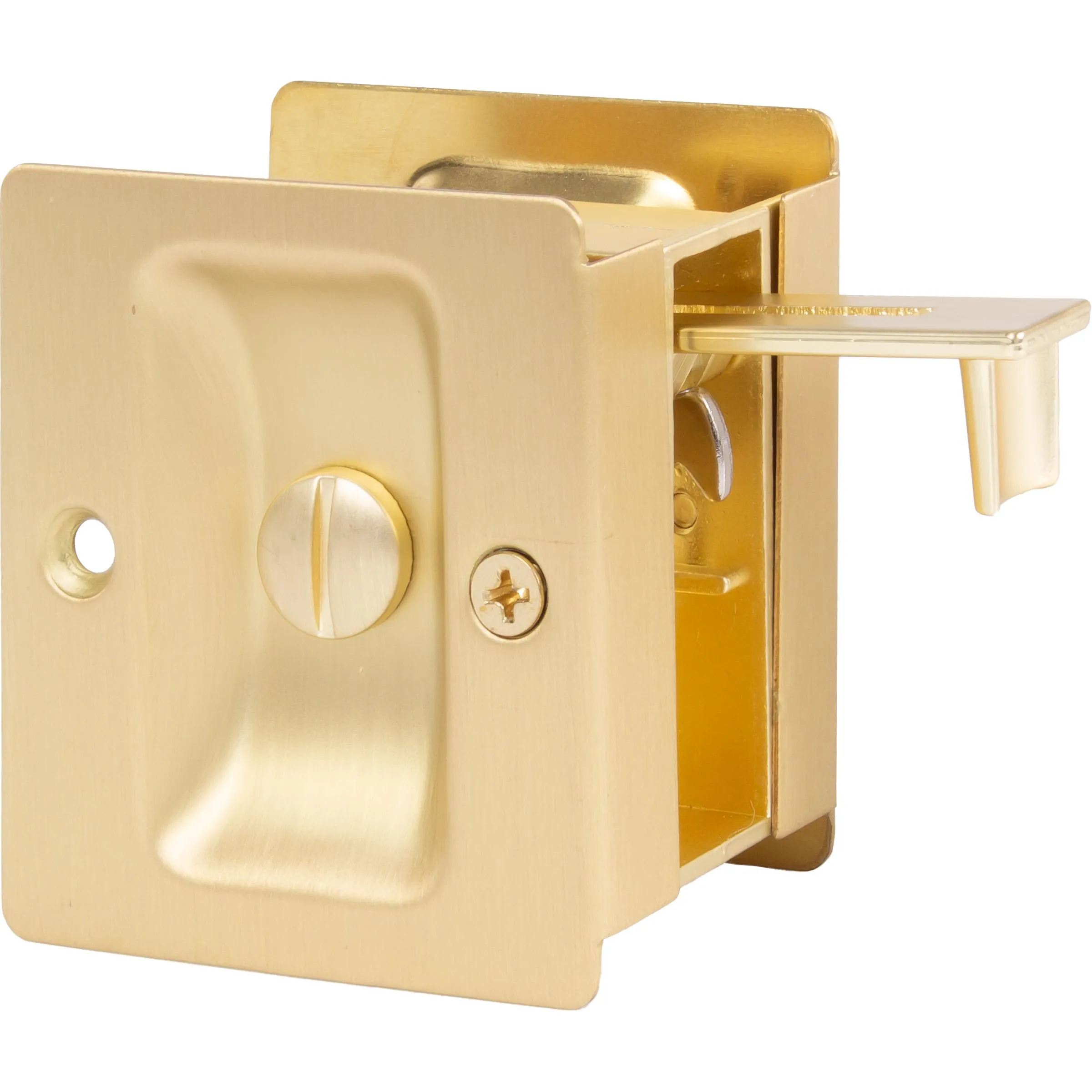 Premium Square Pocket Door Lock, Privacy/Bed/Bath Latch