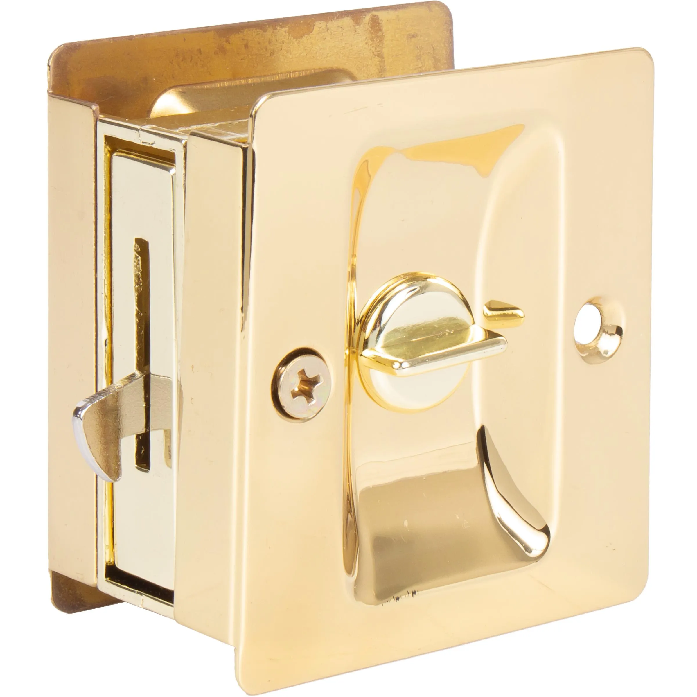 Premium Square Pocket Door Lock, Privacy/Bed/Bath Latch