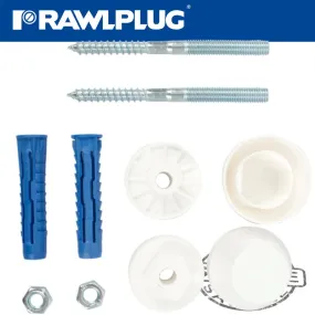 RAWLPLUG WASHBASIN MOUNTING KIT WITH 12MM 4ALL PLUGS AND SCREWS RAW R-S1-KPU120-U