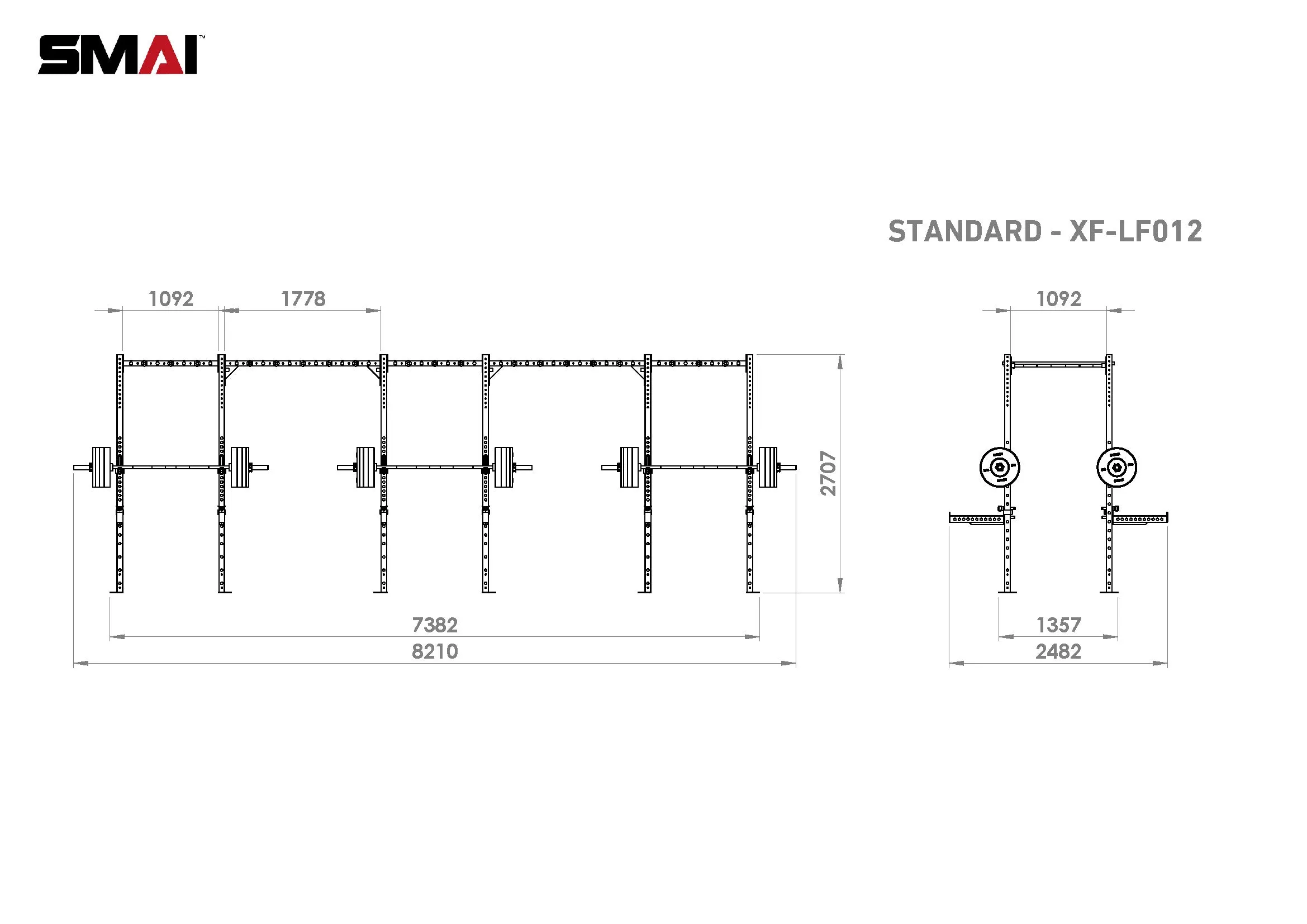 Rig - 6 Squat Cells with Monkey - X-Frame