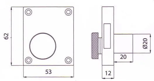 RIM LOCK WITH KNOB 2 STAGE