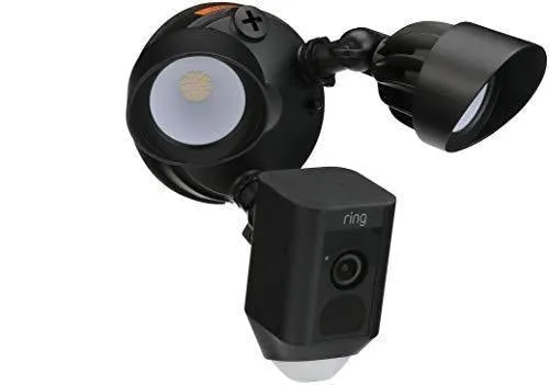 Ring Floodlight Camera Motion-Activated HD Security Cam Two-Way Talk and Siren Alarm, Black, Works with Alexa