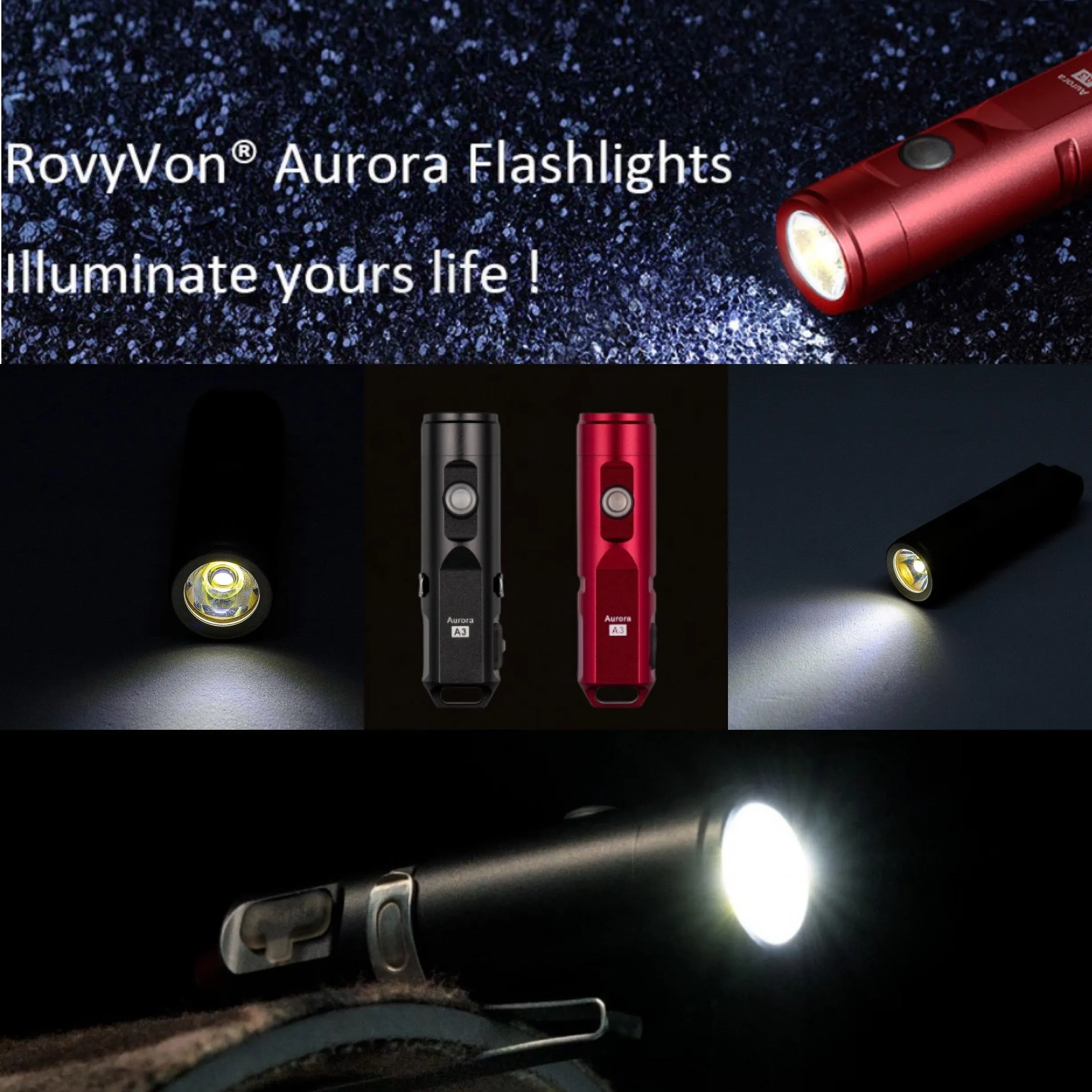 RovyVon Aurora A3x Aluminum EDC Keychain Flashlight