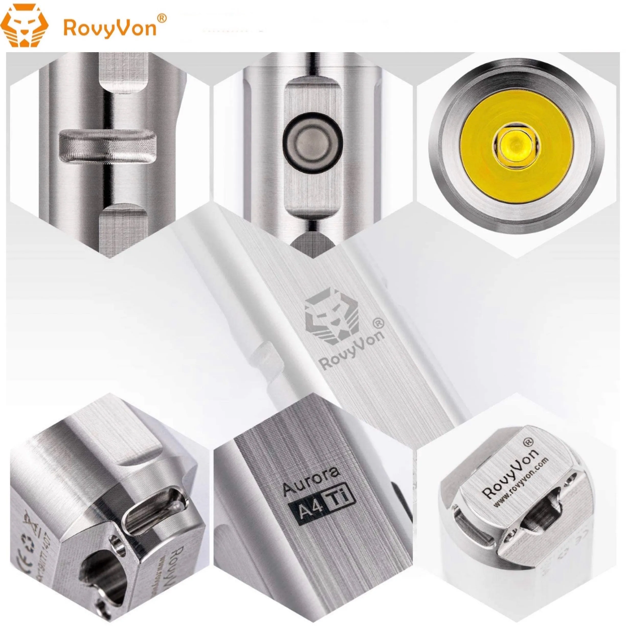 RovyVon Aurora A4x Titanium EDC Keychain Flashlight