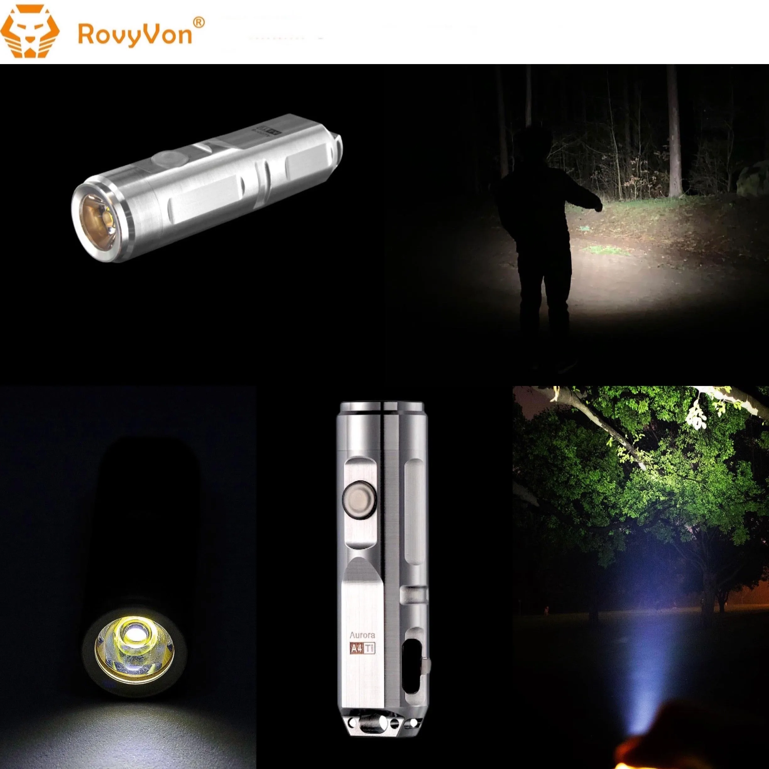 RovyVon Aurora A4x Titanium EDC Keychain Flashlight