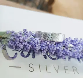 Silver Chunky Fingerprint and Handwriting Ring