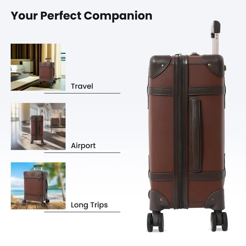 Single: Clownfish Vintage Series Check-In Trolley Bag | TSA Lock | 88.4L | Brown 28 inch