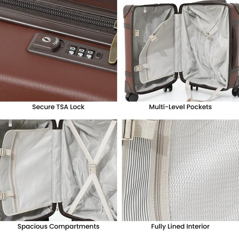 Single: Clownfish Vintage Series Check-In Trolley Bag | TSA Lock | 88.4L | Brown 28 inch