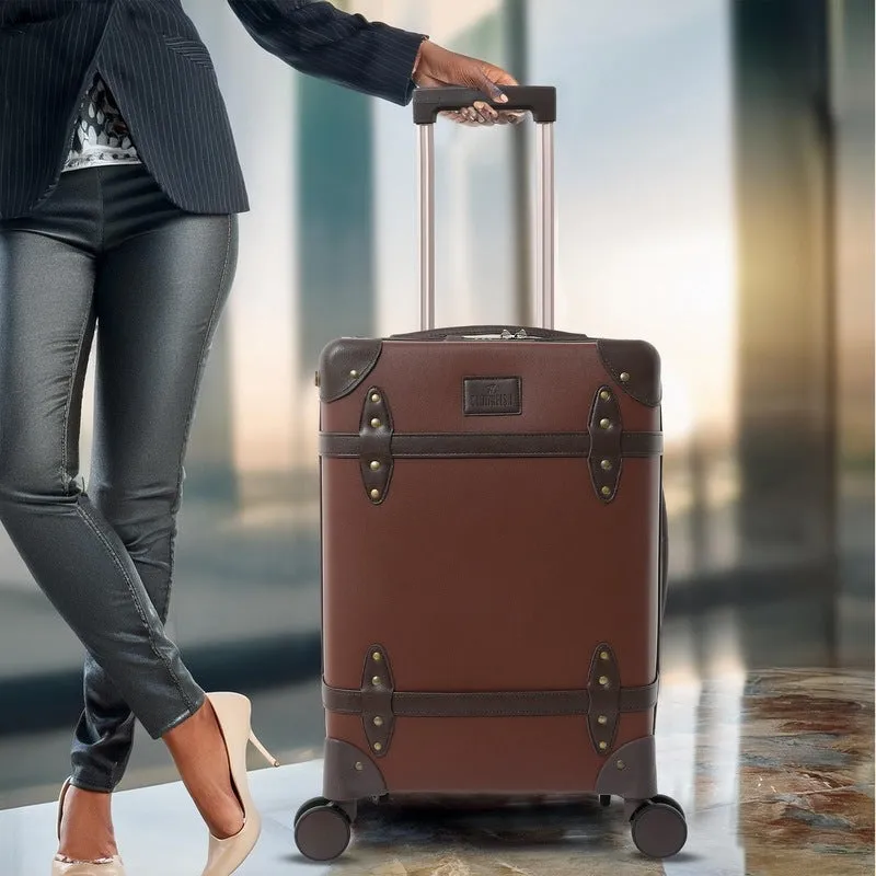 Single: Clownfish Vintage Series Check-In Trolley Bag | TSA Lock | 88.4L | Brown 28 inch