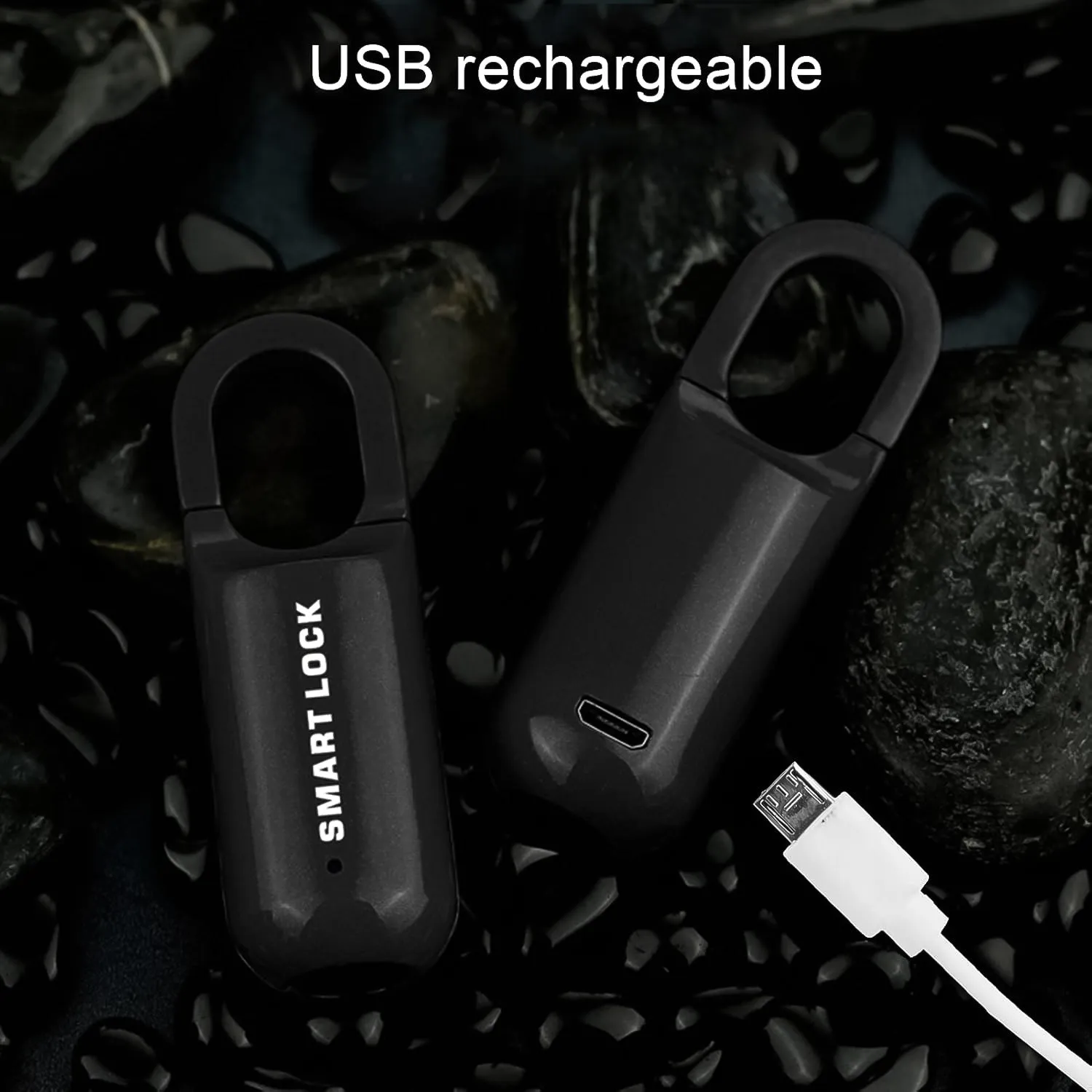 Small USB Rechargeable Smart Fingerprint Padlock (1 Pc)