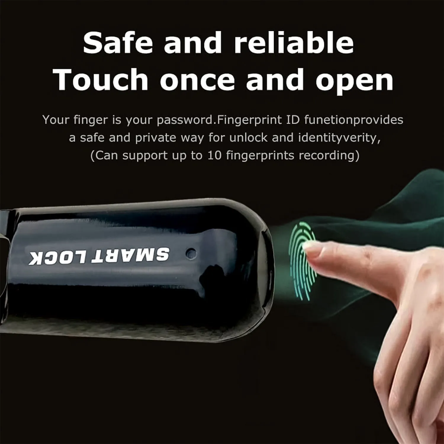 Small USB Rechargeable Smart Fingerprint Padlock (1 Pc)