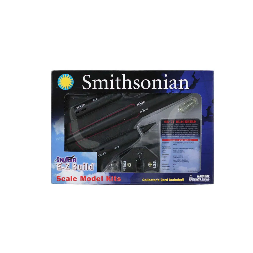 SMITHSONIAN InAir E-Z Build Model Kits - F-18 Hornet Blue Angels & SR-71 Blackbird - SET of 2 - 1:72 Scale