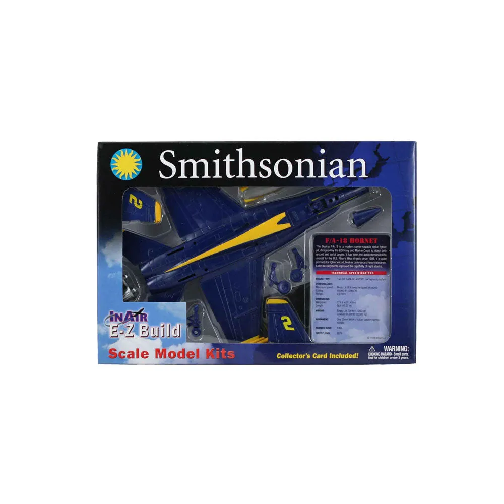 SMITHSONIAN InAir E-Z Build Model Kits - F-18 Hornet Blue Angels & SR-71 Blackbird - SET of 2 - 1:72 Scale