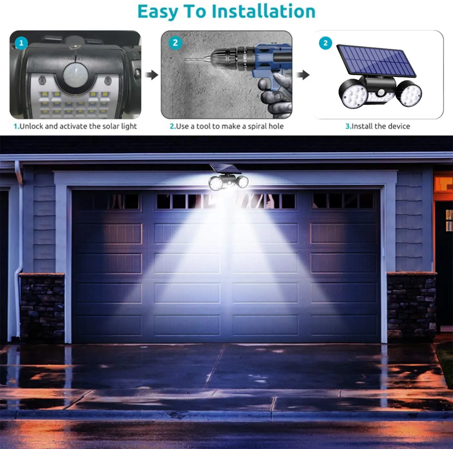 Solar Powered Motion Sensing Security Light