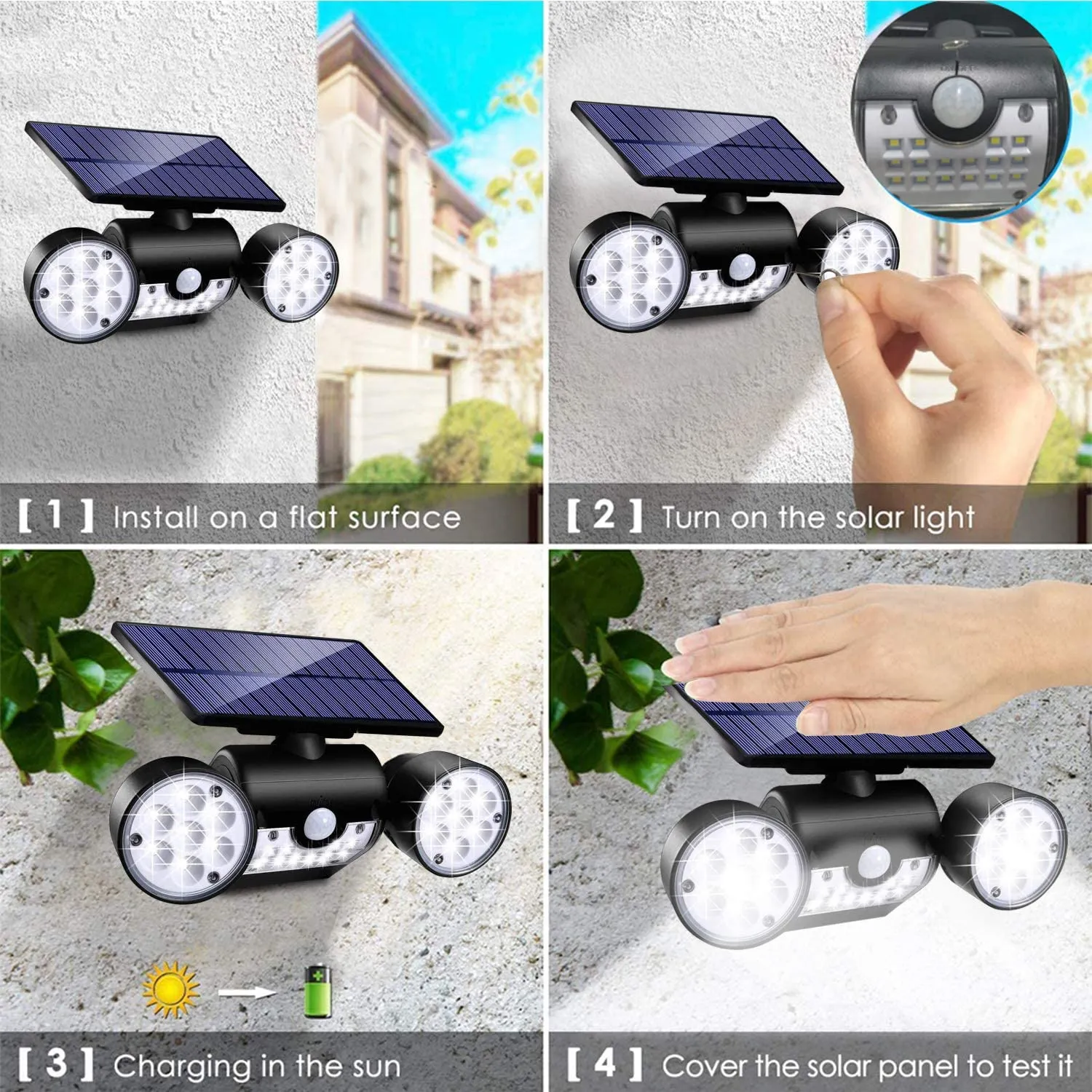 Solar Powered Motion Sensing Security Light