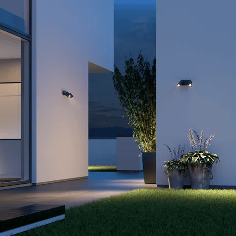 Steinel Spot Duo S Sensor Spotlight, 15W LED, Anthracite Finish, Outdoor Light - With Sensor