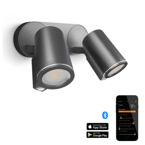 Steinel Spot Duo SC Sensor Spotlight, 15W LED, Anthracite Finish, Outdoor Light - With Sensor & Bluetooth