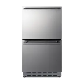 Summit ADRD18OS 18" Wide Outdoor 2-Drawer All-Refrigerator, ADA Compliant