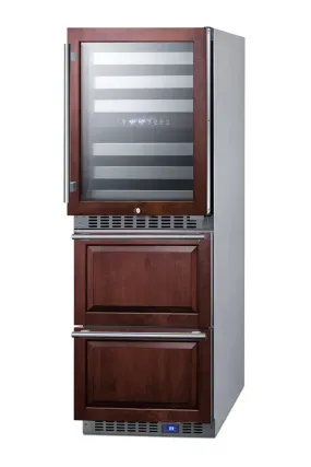Summit Appliance 23.63'' 46 Bottle and Can Triple Zone Wine & Beverage Refrigerator