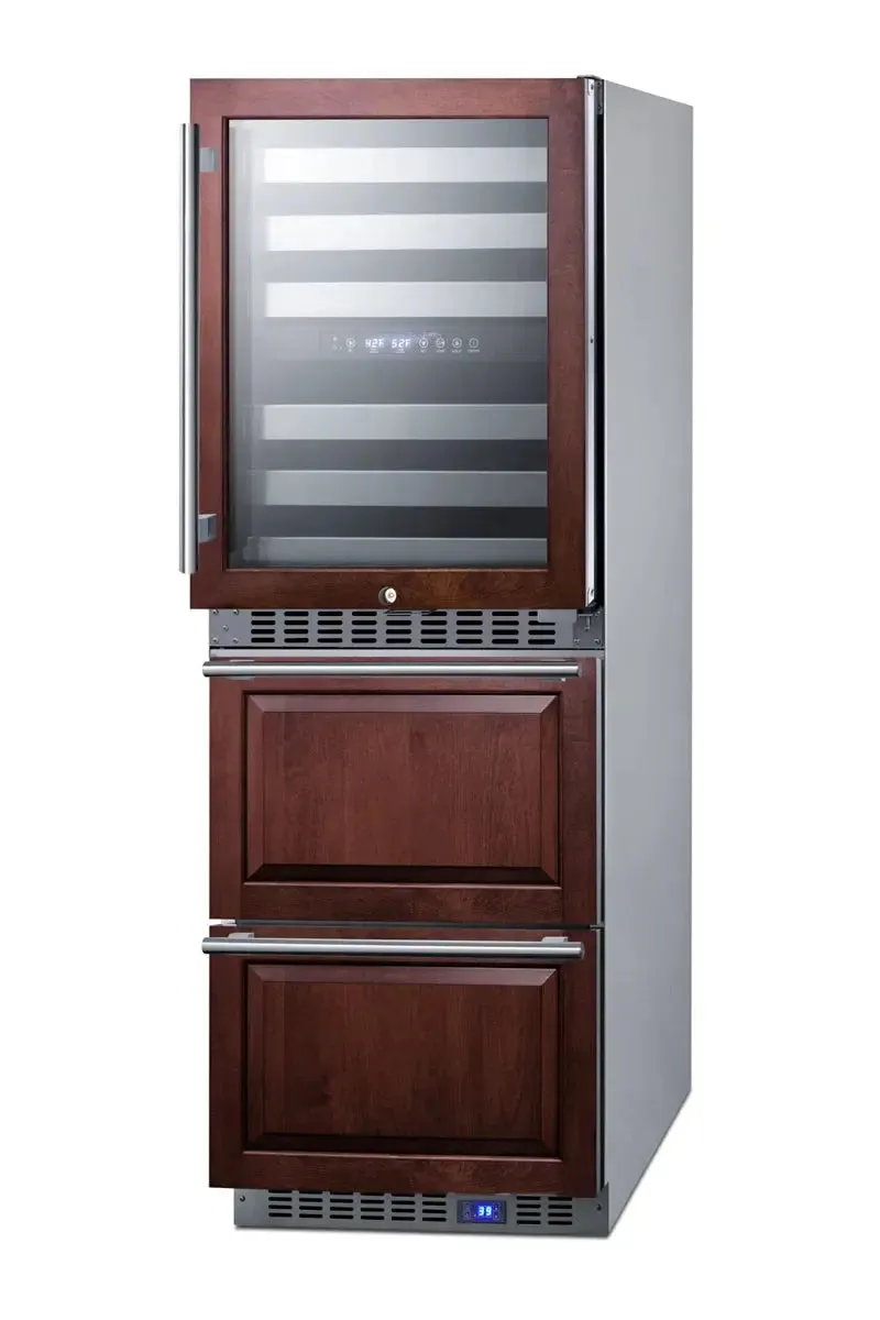 Summit Appliance 23.63'' 46 Bottle and Can Triple Zone Wine & Beverage Refrigerator