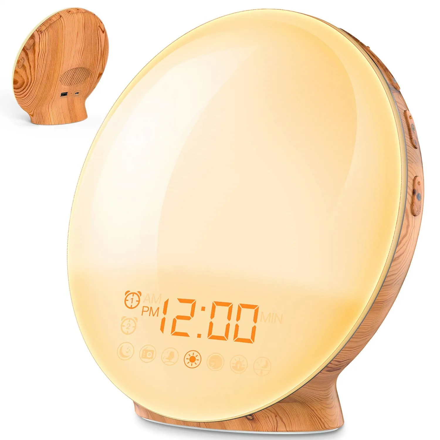 Sunrise Sunset Wake-up Light LED Electronic Alarm Clock Colorful Atmosphere Light Bedside Lamp Noise Children's Alarm Clock
