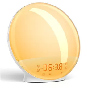 Sunrise Sunset Wake-up Light LED Electronic Alarm Clock Colorful Atmosphere Light Bedside Lamp Noise Children's Alarm Clock