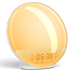 Sunrise Sunset Wake-up Light LED Electronic Alarm Clock Colorful Atmosphere Light Bedside Lamp Noise Children's Alarm Clock