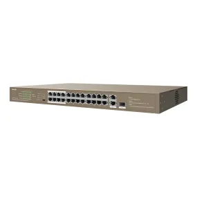 Tenda TEF1126P-24-250W 24-Port 230W PoE 24FE 2GE/1SFP Unmanaged 1U Rackmount Switch