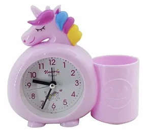 TERA 13 (1 Piece Unicorn Alarm Clock for Girls | Unicorn Clock with Pen Stand for Kids | Table Clock for Kids Smart Silent Bedside Alarm Clock | Timer Watch for Kids Girls Return Gifts