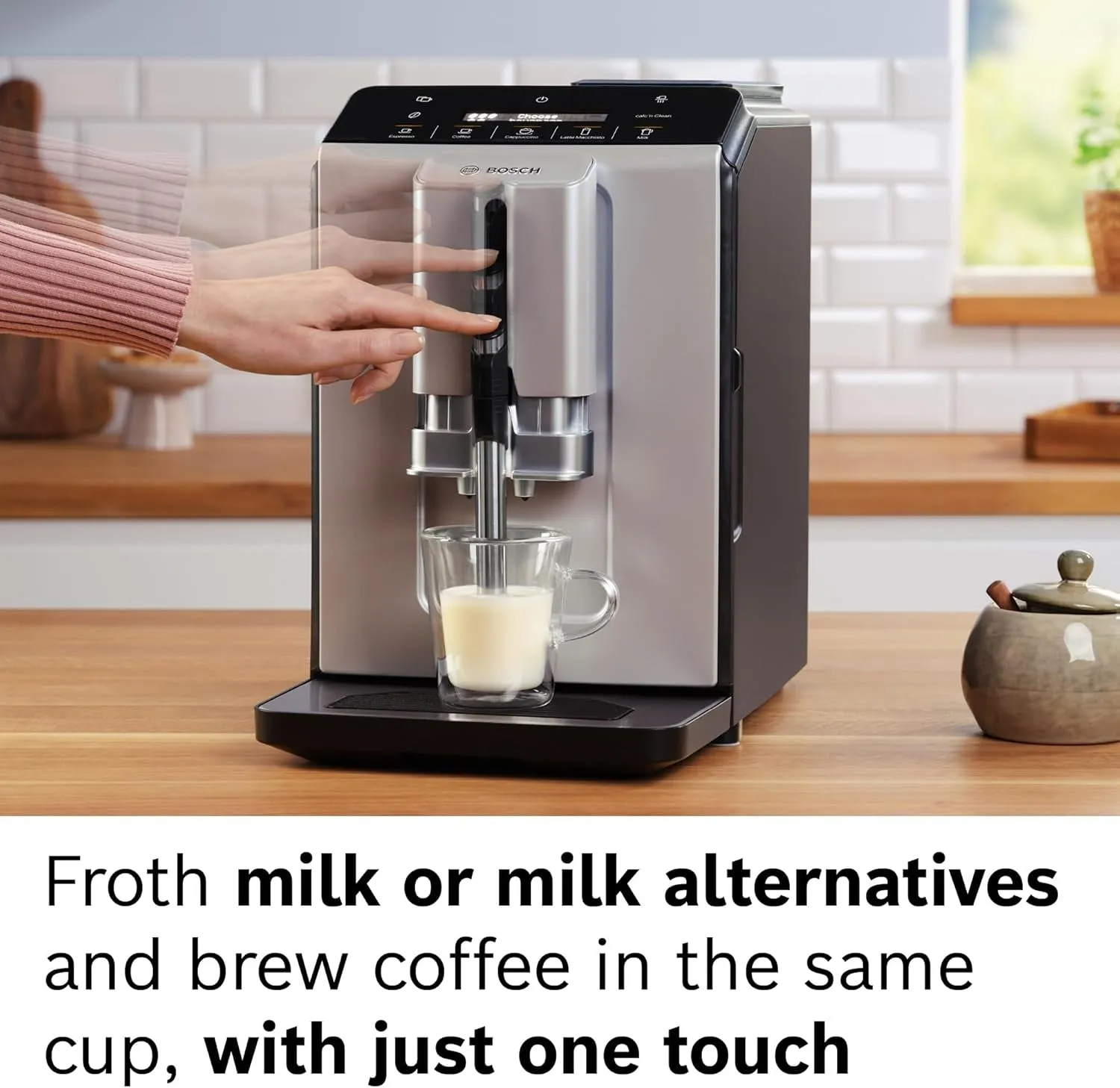 TIU20307 300 Series Fully Automatic Espresso Machine with Milk Express (In-Cup Frother), LCD   Touch Control Panel