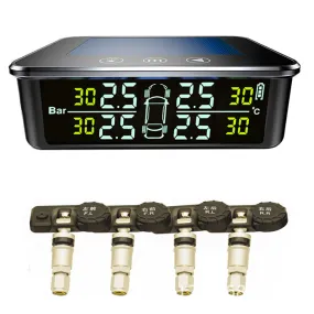 TPMS Tire Pressure Monitor Touch Solar Tire Pressure Monitor Full View Wireless Tire Pressure Detecto