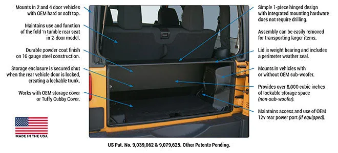 Tuffy Security Tailgate Enclosure - 2011-2018 Jeep JK