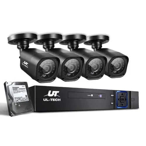 UL-Tech 1080P High-Definition 8-Channel Surveillance System with 2TB DVR and Four Cameras