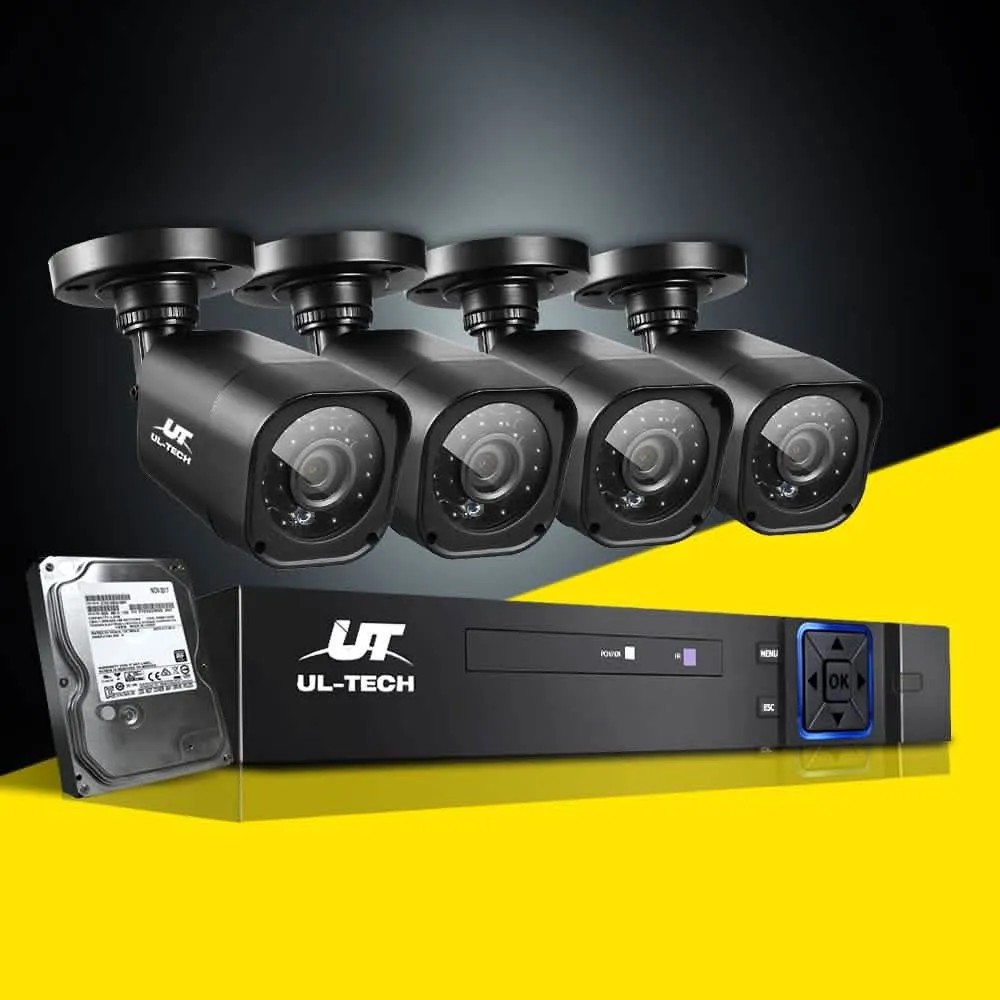 UL-Tech 1080P High-Definition 8-Channel Surveillance System with 2TB DVR and Four Cameras