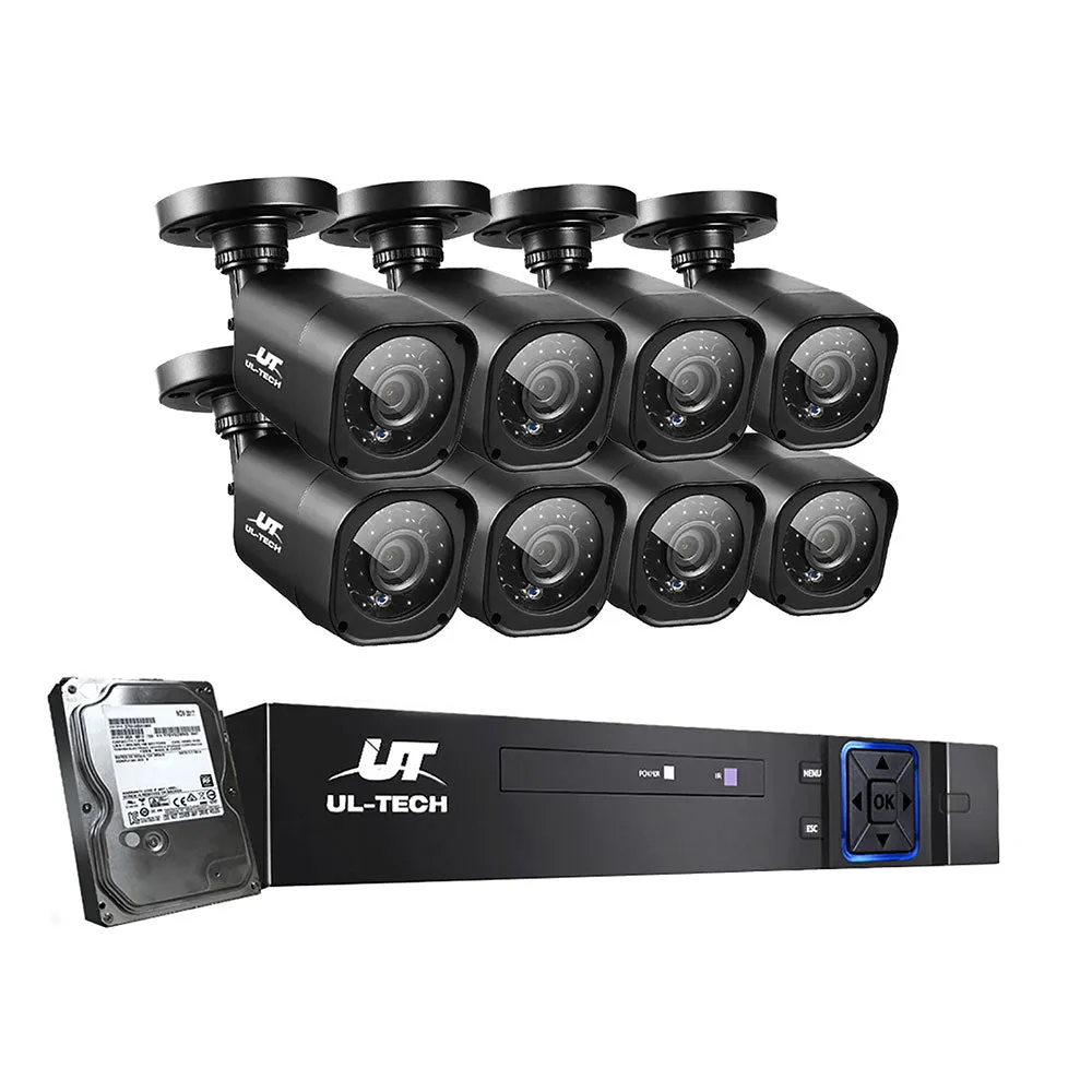 UL-tech CCTV Security System 8CH DVR 8 Cameras 1TB Hard Drive