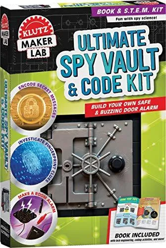 ULTIMATE SPY VAULT & CODE KIT 8  Book & S.T.E.M Kit-Build Your Own Safe & Buzzing Door Alarm