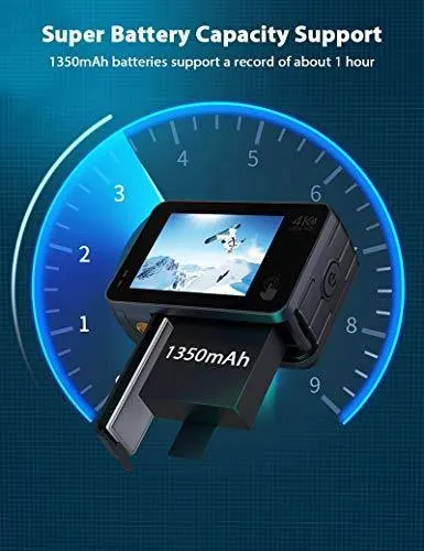Victure 4K 60FPS AC940 Action Camera 8M Bare Machine Waterproof 20MP Sports Camera with Touch Screen Vlog Camera EIS Remote Control 131 Feet Underwater Camcorder with 1350mAh Batteries and Accessories